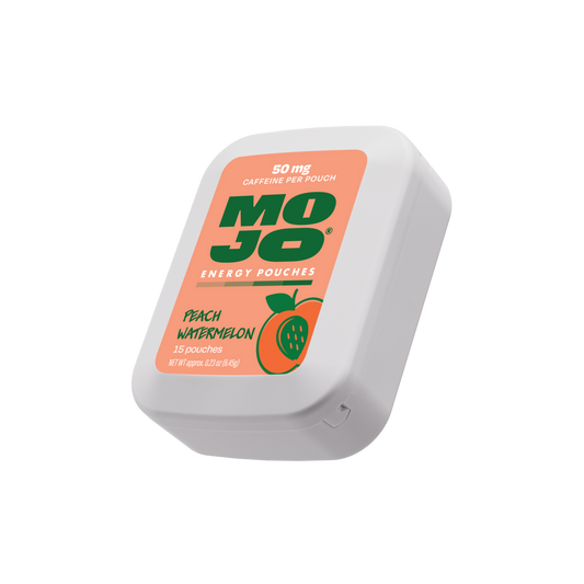 MOJO 50MG PP4.99 PEACH WTRMLN ENERGY POUCHES 5CT