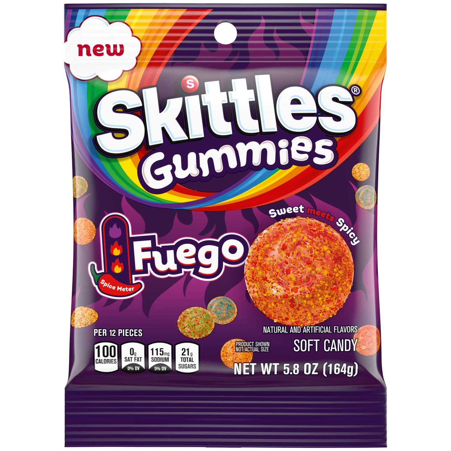 PEG SKITTLES GUMMIES FUEGO 6/5.8 OZ