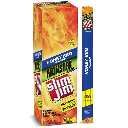 SLIM JIM MONSTER HONEY BBQ 18 CT