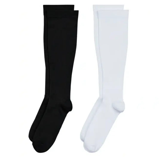 SOCKS LONG BLACK/WHITE 12CT