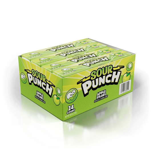 SOUR PUNCH STRAWS APPLE 24CT