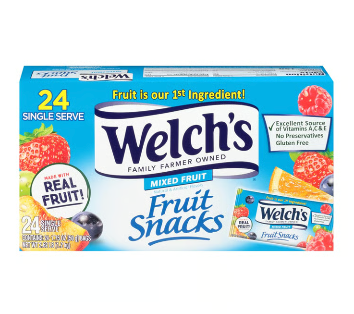 WELCH'S 3/99 MIXED FRUIT SNACKS 24CT