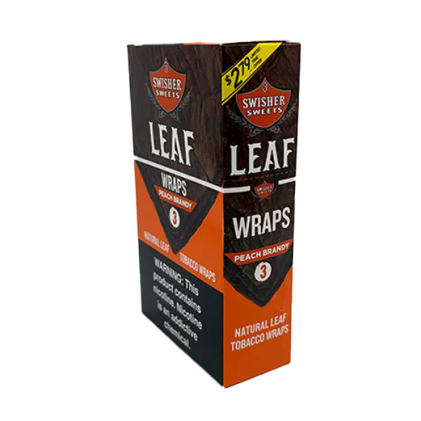 SWISHER WRAPS PP $2.79 PEACH 3CT