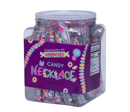 Smarties Candy Necklace Jar 36CT - Chase Cash & Carry