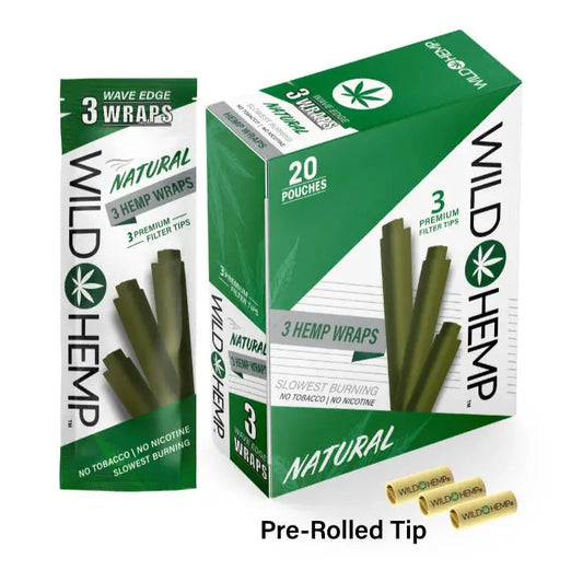 WILD HEMP WRAPS 4 FOR 99 NATURAL 20CT