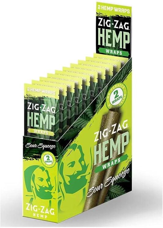 ZIG ZAG HEMP WRAP SOUR SQUZ 25CT 2FOR99