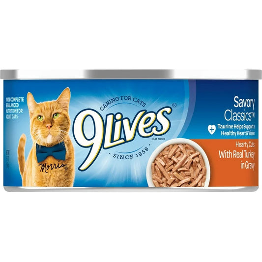 9 LIVES CANS TURKEY IN SAUCE 24/5.5 OZ