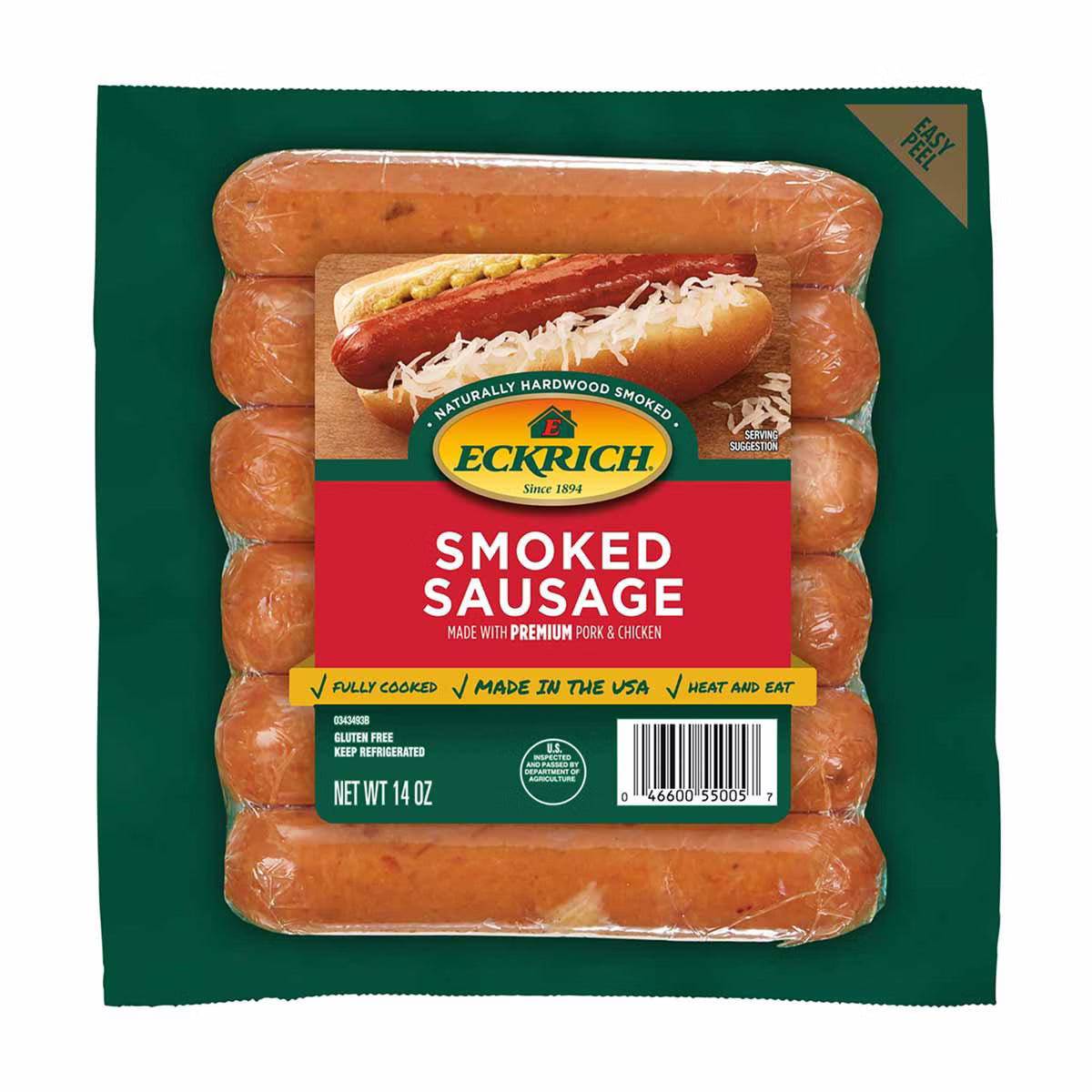 ECKRICH SMOKED SAUSAGE 14OZ 1CT