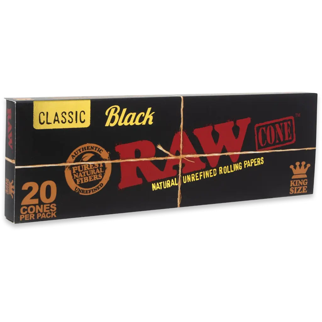 RAW CONES BLACK KING SIZE ORGANIC 12/20CT