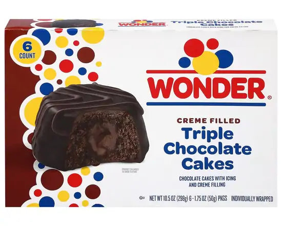 WONDER TRIPLE CHOCOLATE CAKES 6CT